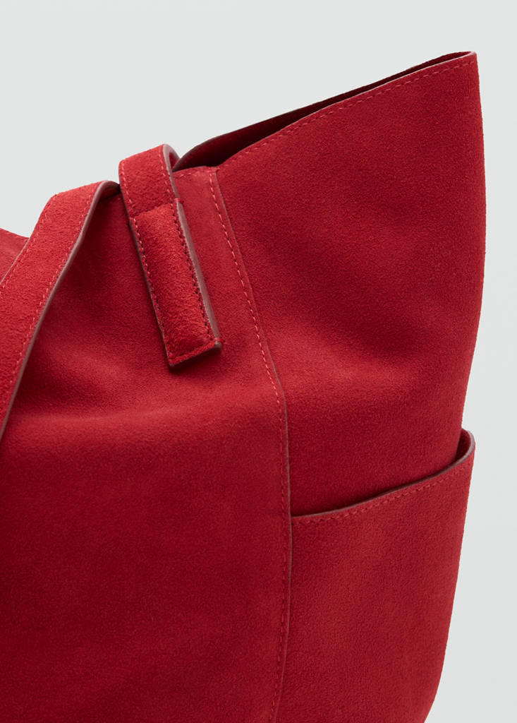 Leather shopper bag — Red