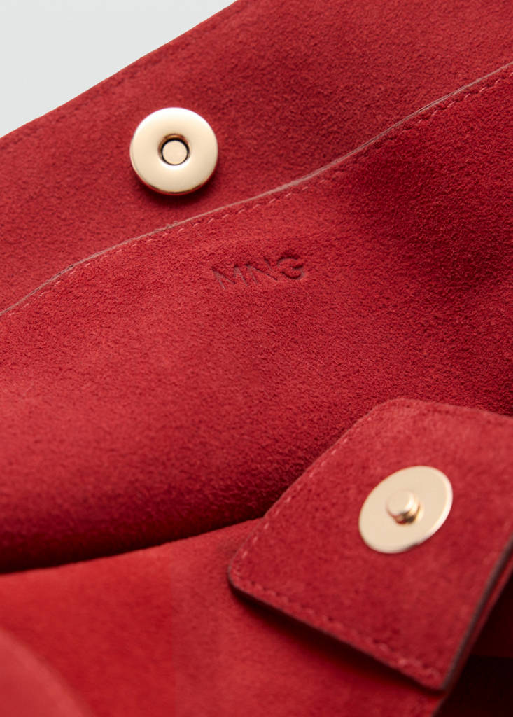 Leather shopper bag — Red