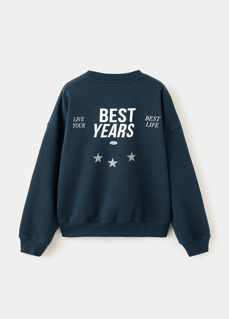 Relaxed sweatshirt with print detail — Navy