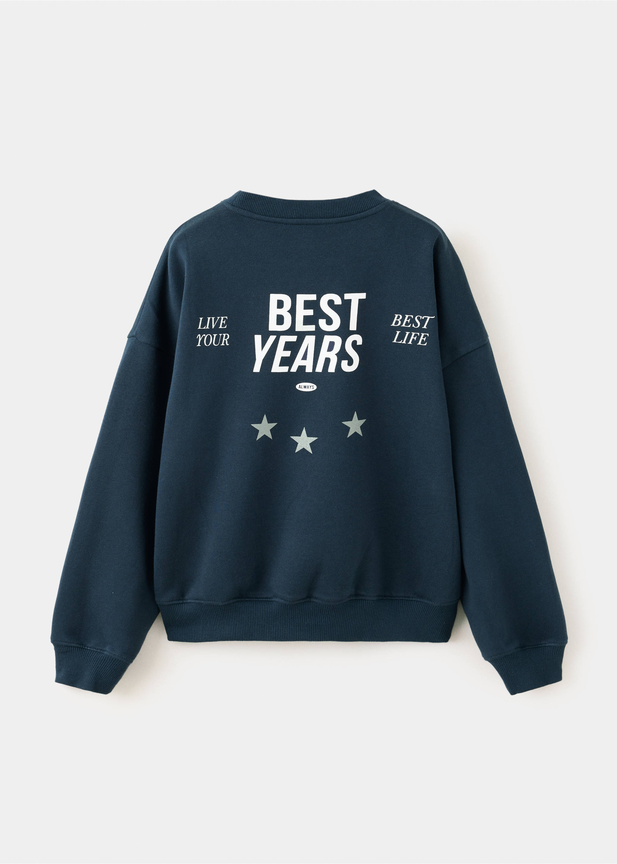 Relaxed sweatshirt with print detail - Reverse of the article, Navy. Ref: 37044446-00.