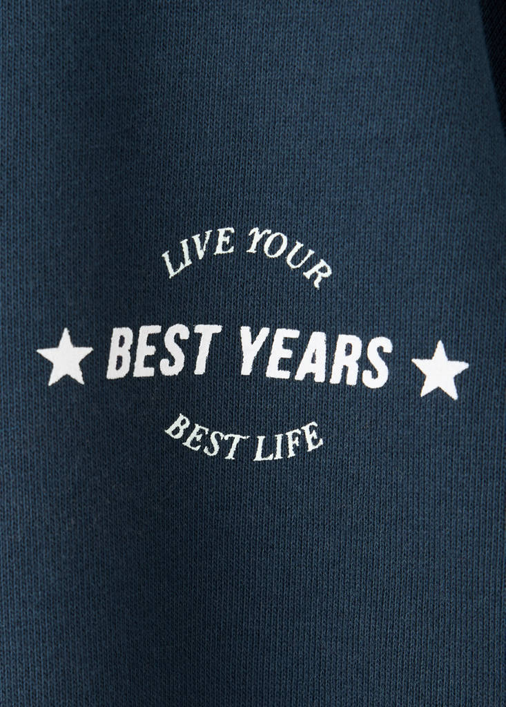 Relaxed sweatshirt with print detail — Navy