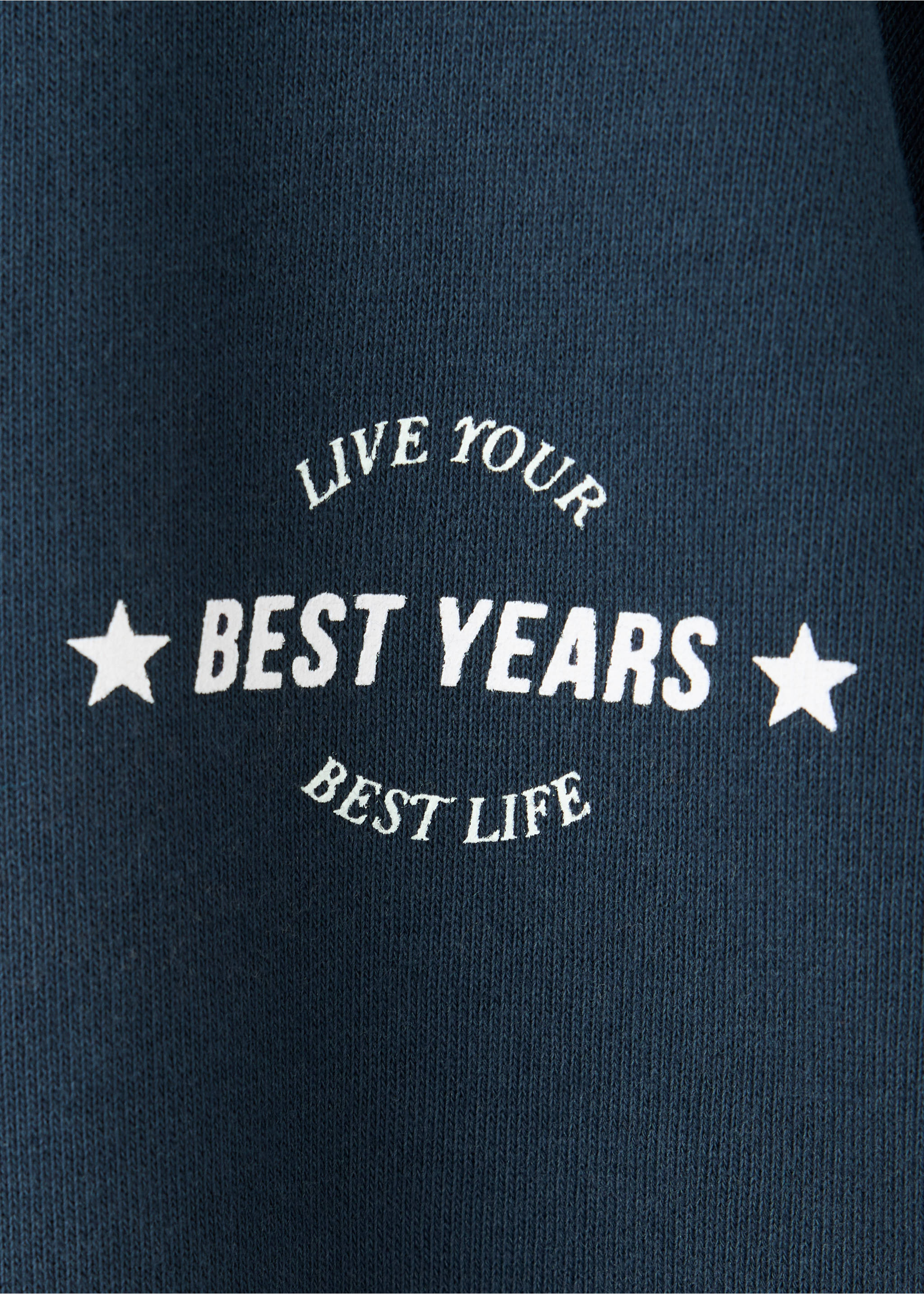Relaxed sweatshirt with print detail - Details of the article 8, Navy. Ref: 37044446-00.