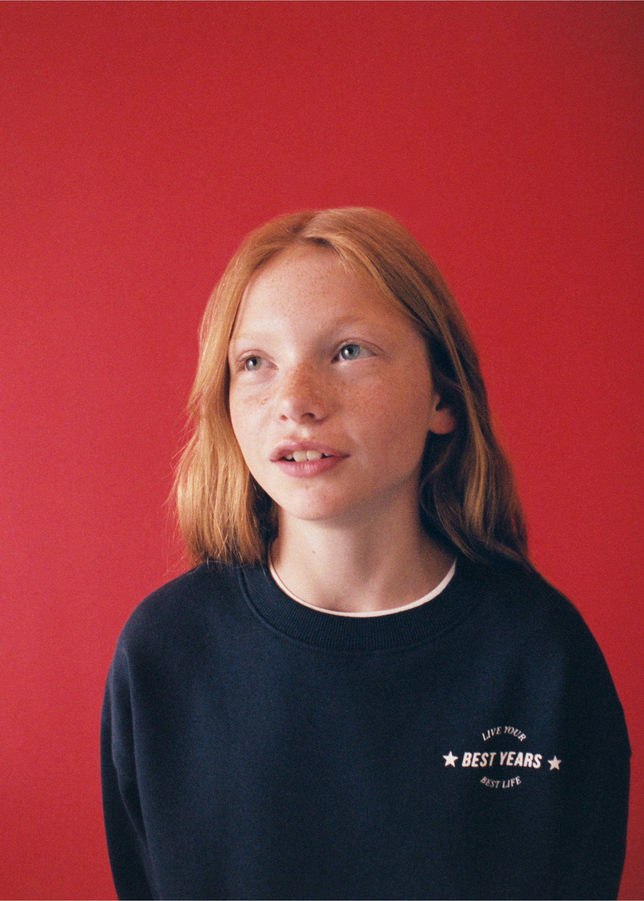 Relaxed sweatshirt with print detail - Details of the article 5, Navy. Ref: 37044446-00.
