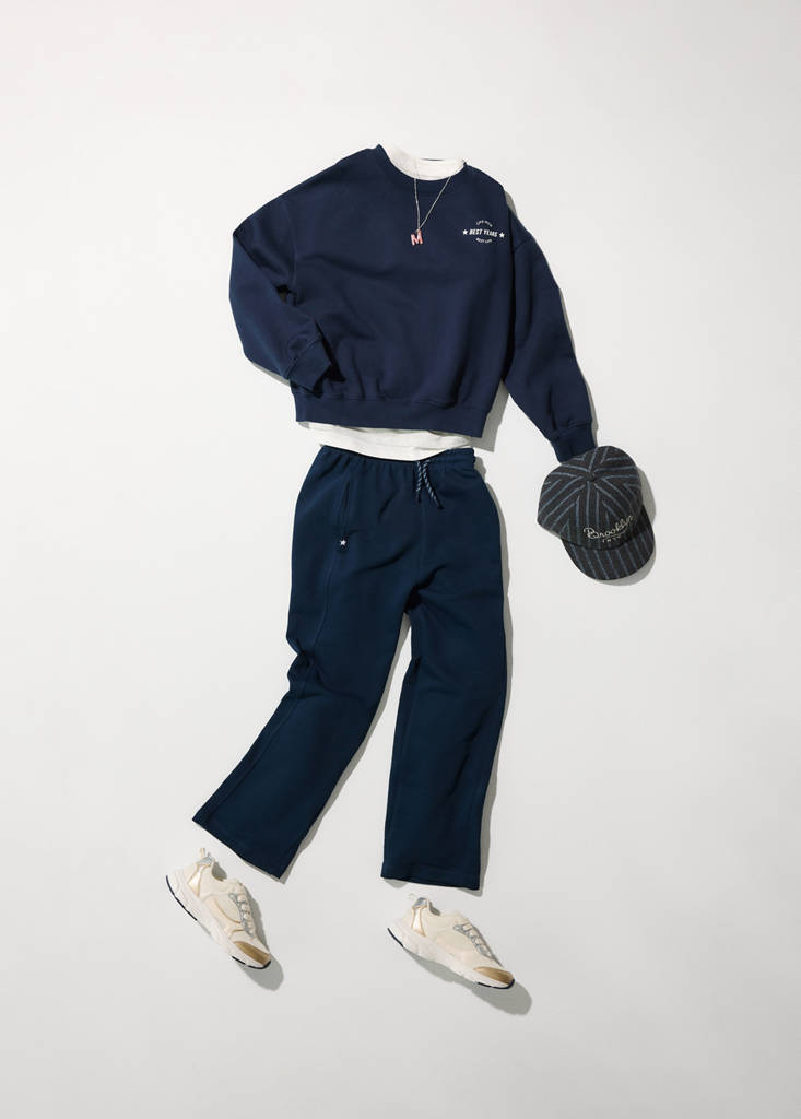 Relaxed sweatshirt with print detail — Navy