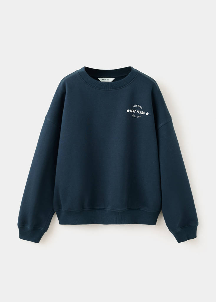 Relaxed sweatshirt with print detail — Navy