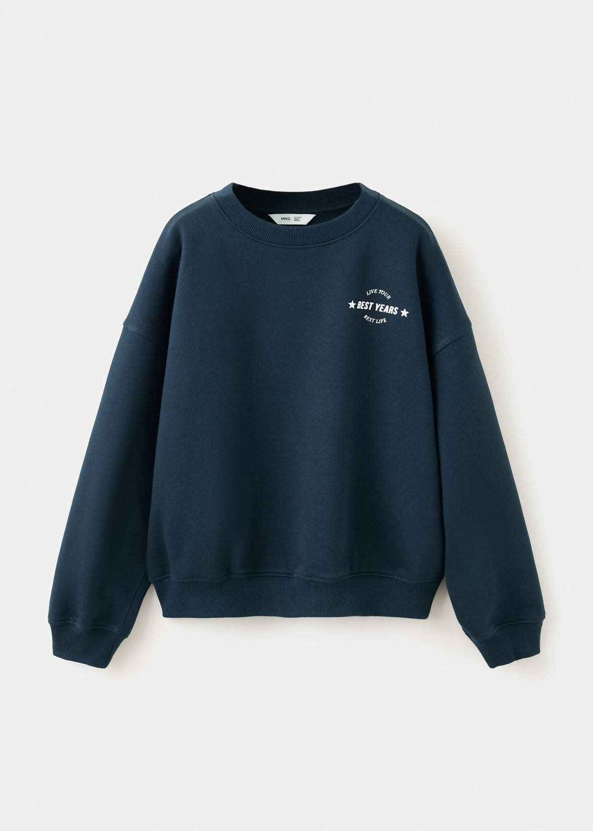 Relaxed sweatshirt with print detail — Navy