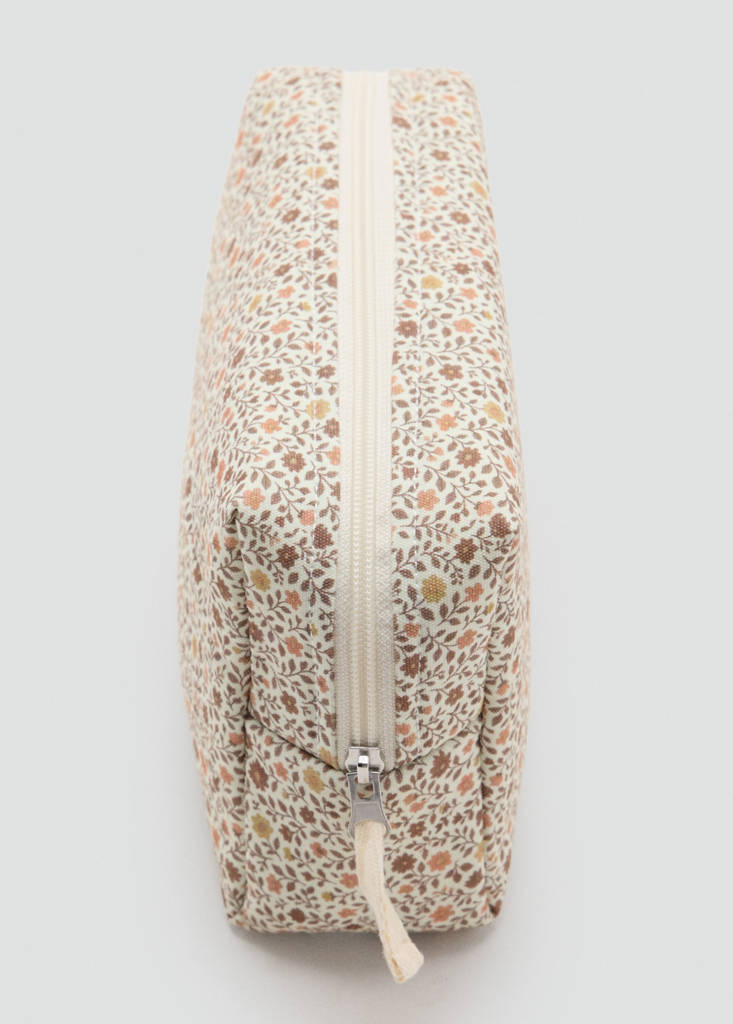 Floral-print cosmetic bag — Off White