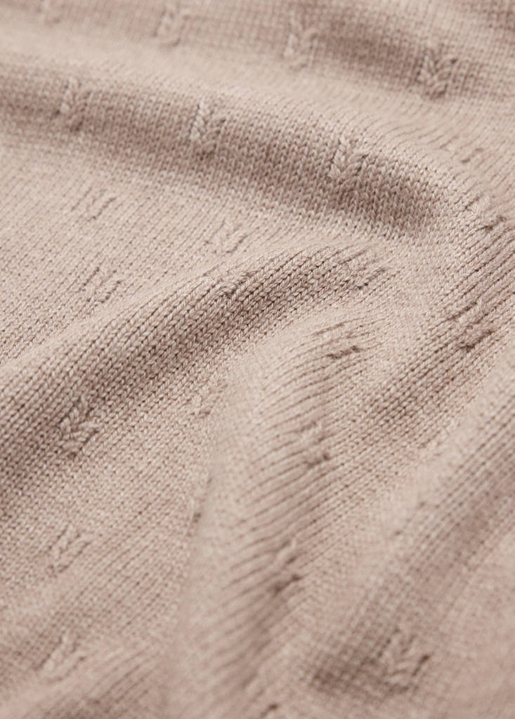 Knitted swaddle with openwork details — Medium Brown