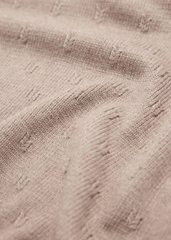 Knitted swaddle with openwork details — Medium Brown 2