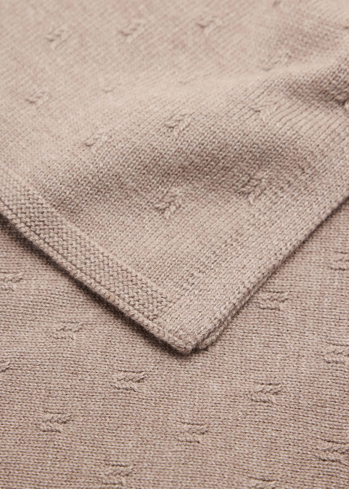 Knitted swaddle with openwork details — Medium Brown