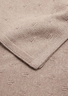 Knitted swaddle with openwork details — Medium Brown 3
