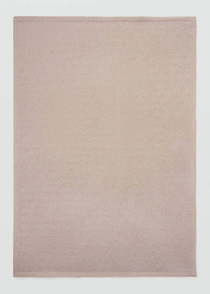 Knitted swaddle with openwork details — Medium Brown