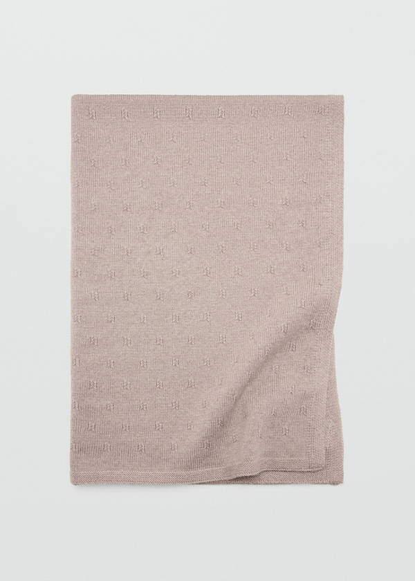Knitted swaddle with openwork details — Medium Brown