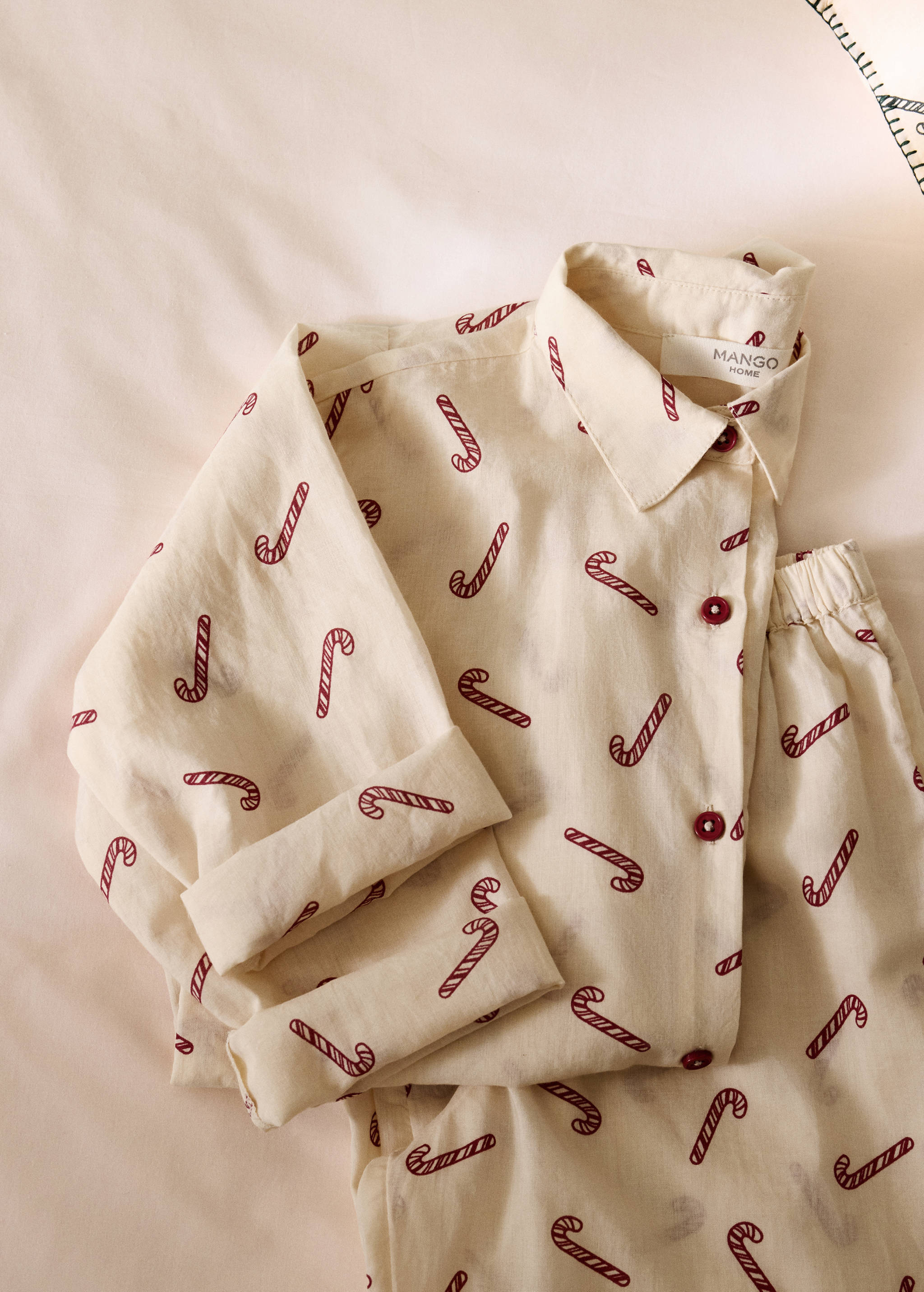 Printed cotton pyjama shirt - General plane