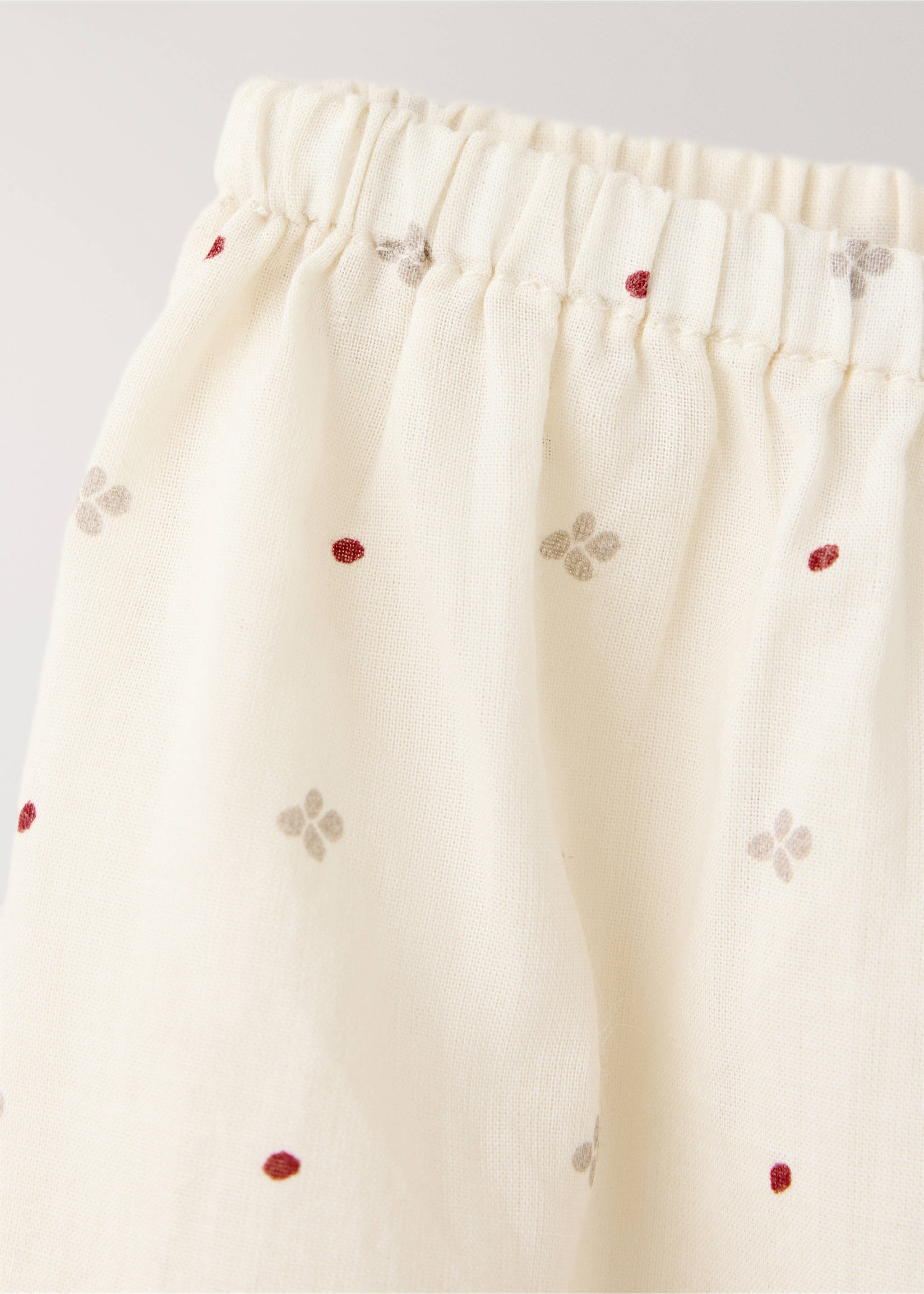 Gemusterte Pyjama-Hose - Detail des Artikels 2, Cremeweiß. Ref: 37044453-00.