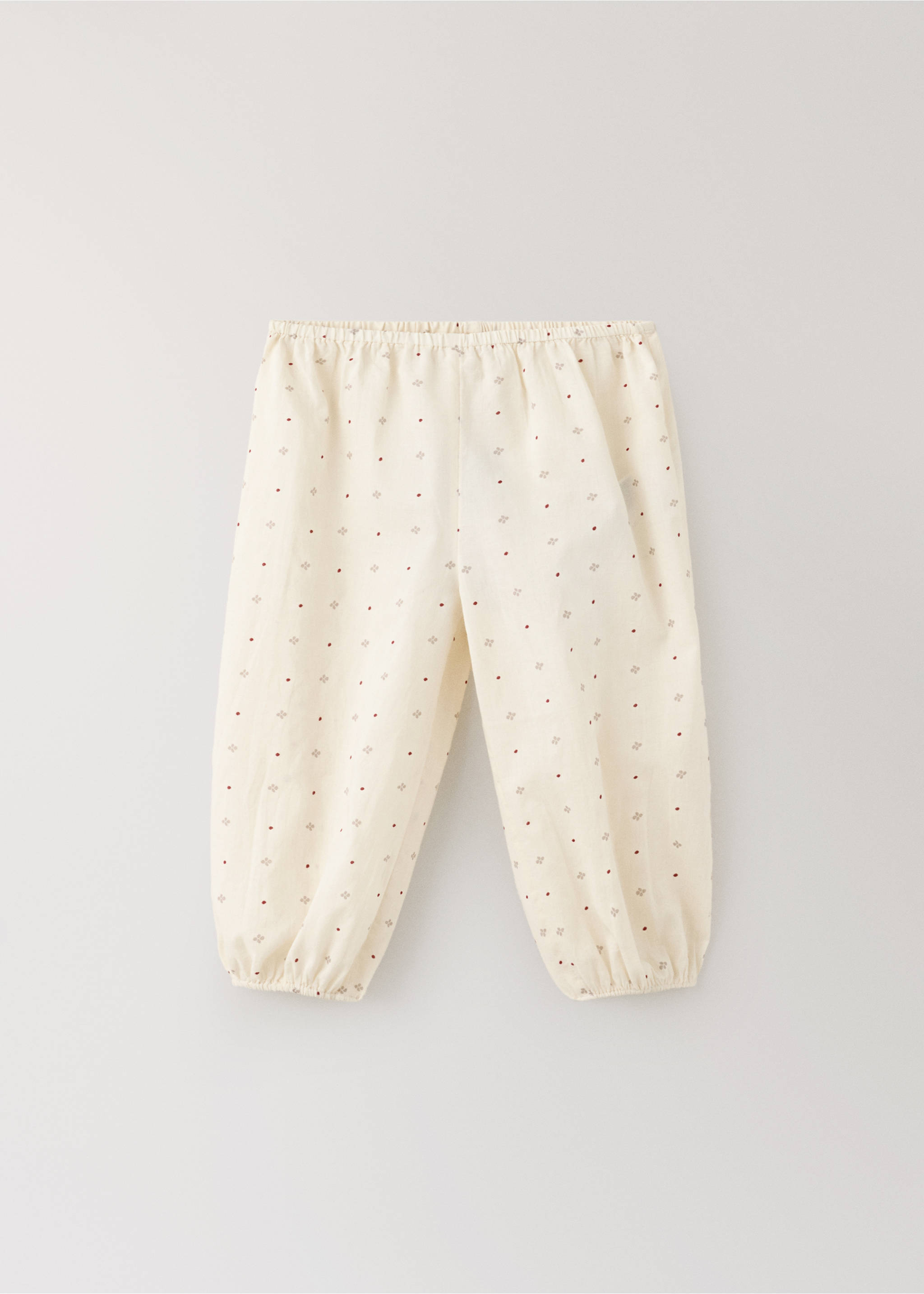 Gemusterte Pyjama-Hose - Artikel ohne Model, Cremeweiß. Ref: 37044453-00.