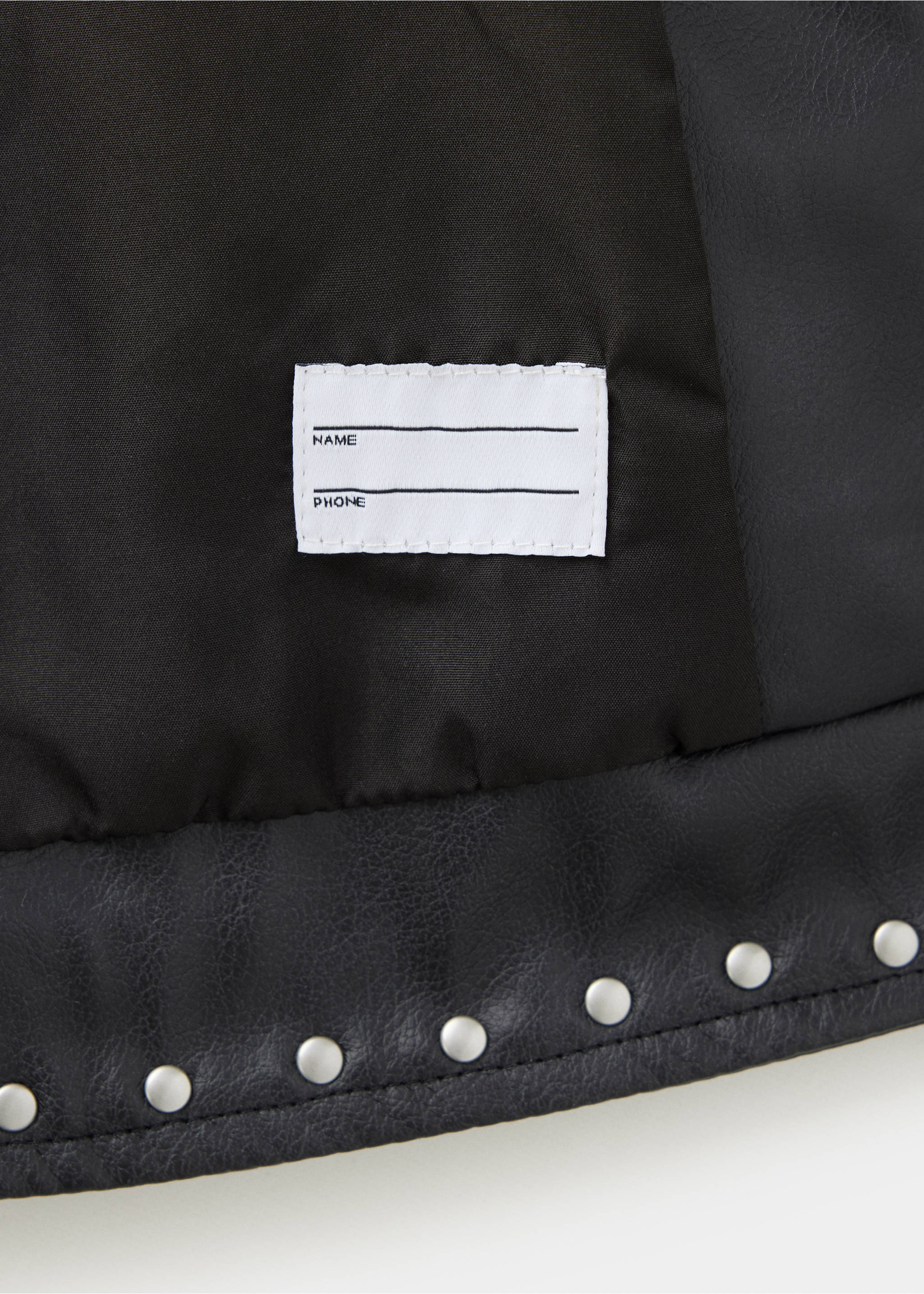 Veste effet cuir à clous - Détail de l'article 0, Noir. Ref: 37044455-00.