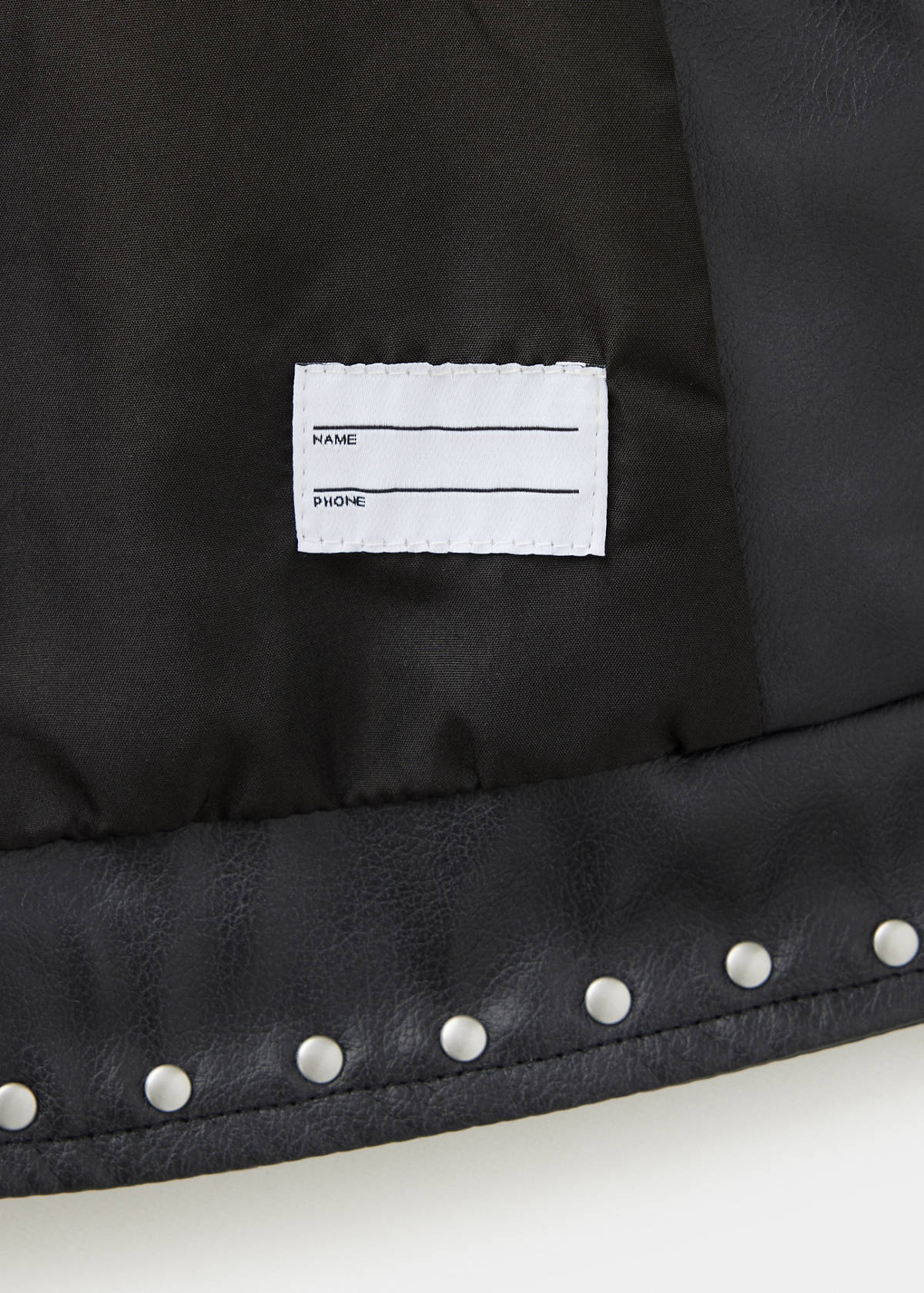 Studded faux leather jacket — Black