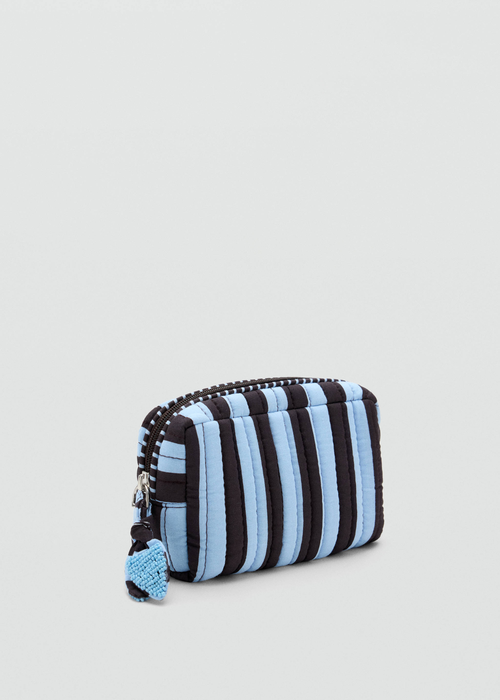Striped cotton toiletry bag - Medium plane