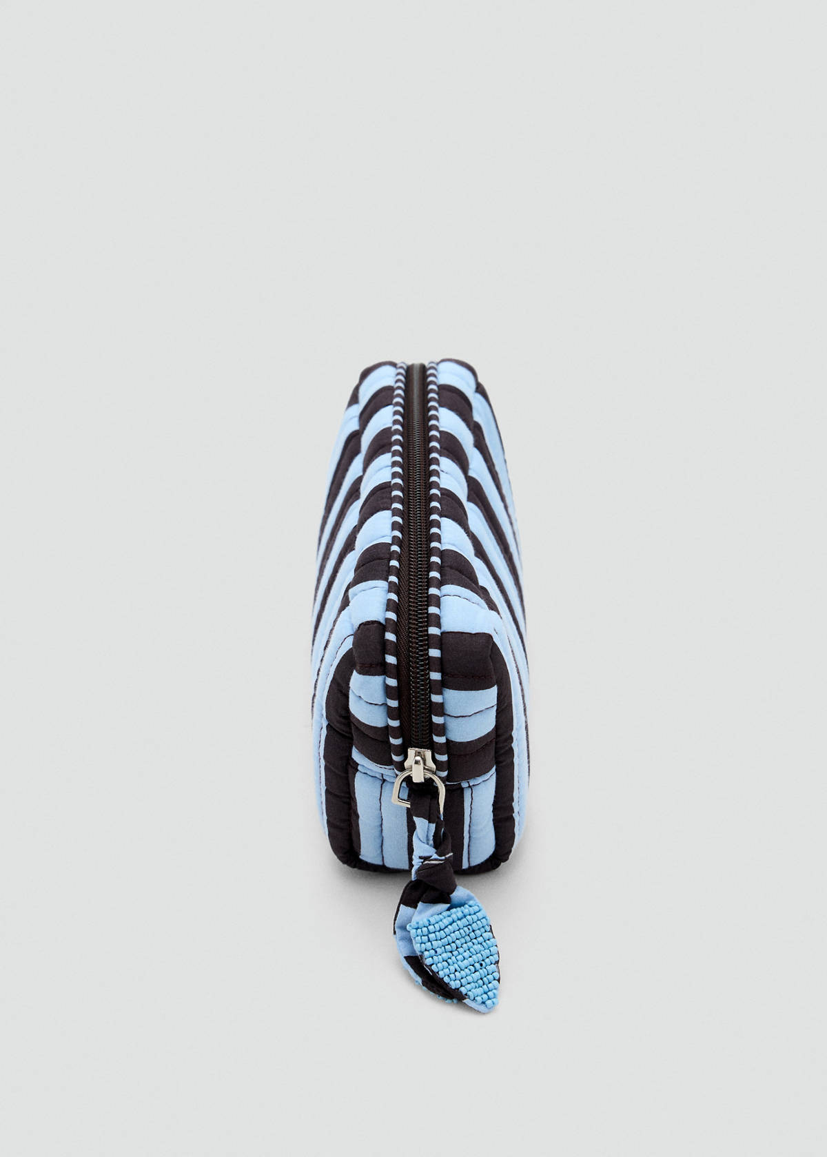 Striped cotton toiletry bag — Blue