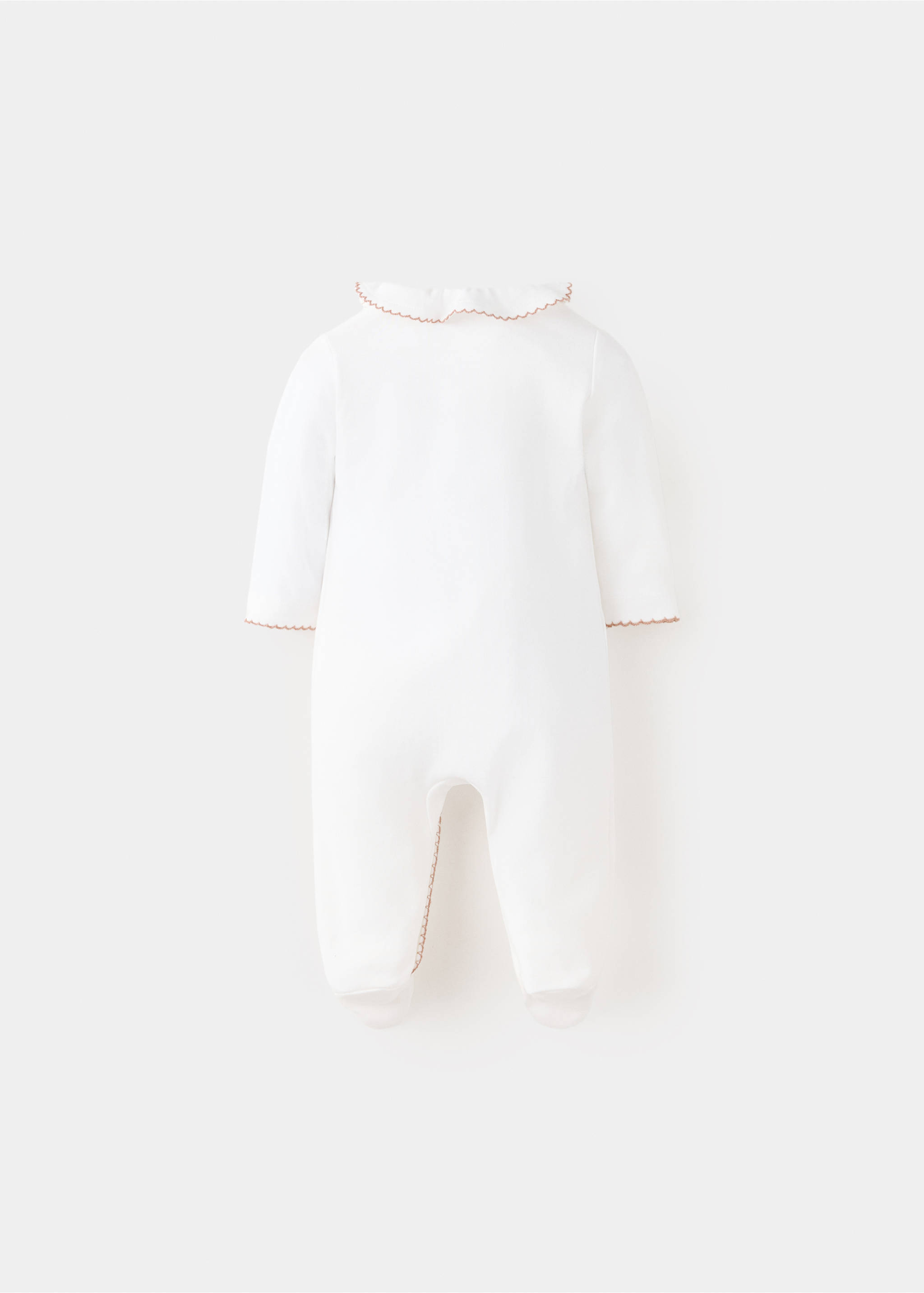 Contrast trim pyjama onesie - Reverse of the article, Off White. Ref: 37044462-00.