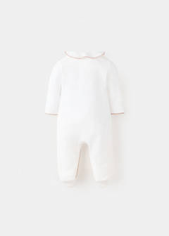 Contrast trim pyjama onesie — Off White 3