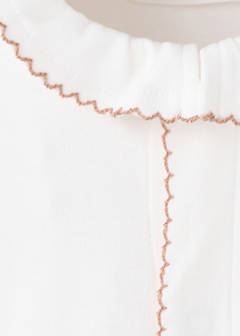 Contrast trim pyjama onesie — Off White 2