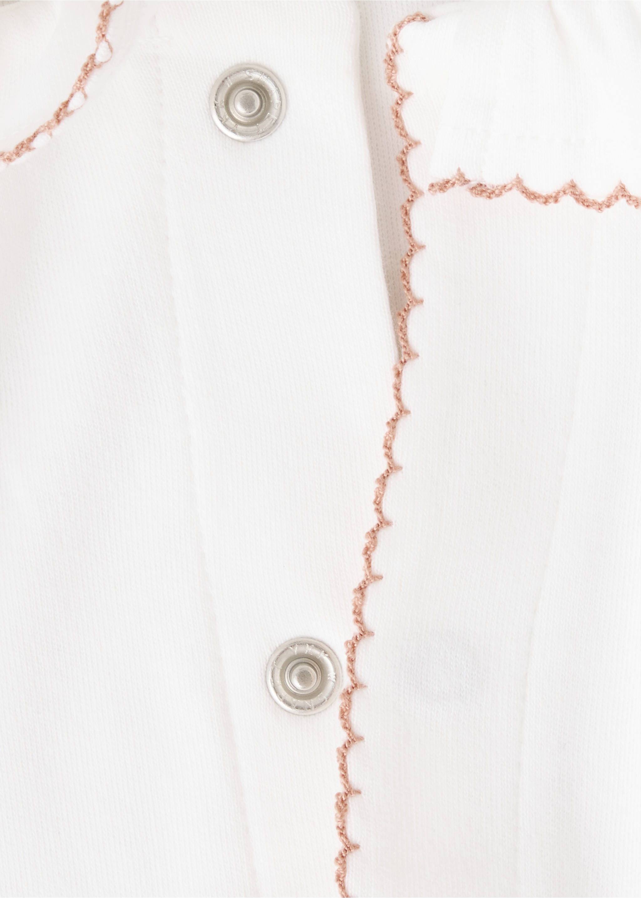 Contrast trim pyjama onesie - Details of the article 0, Off White. Ref: 37044462-00.