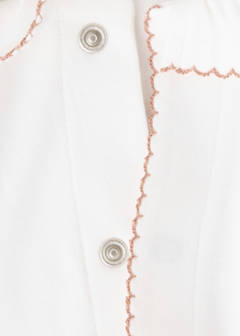 Contrast trim pyjama onesie — Off White 4