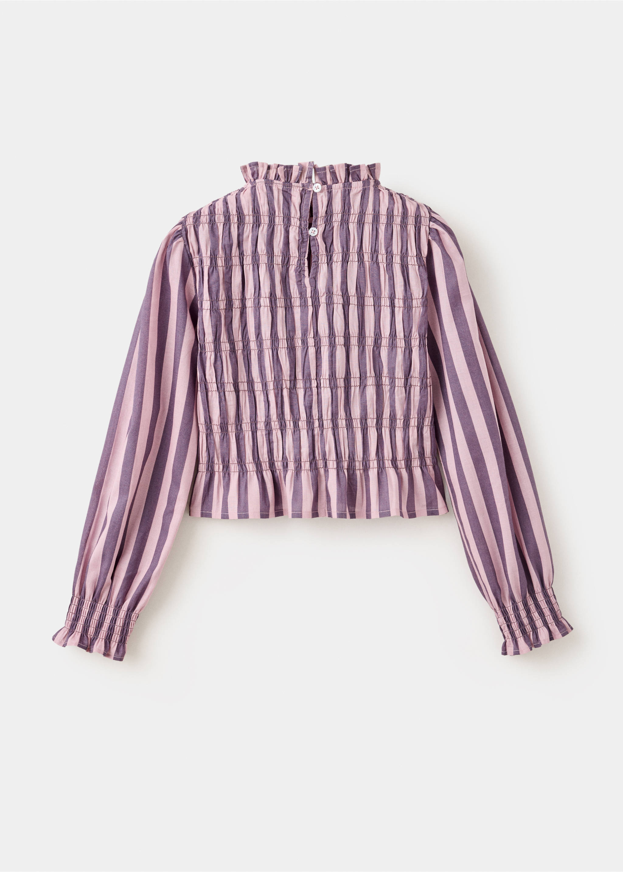 Gathered striped blouse - Reverse of the article, Light/Pastel Purple. Ref: 37044463-00.