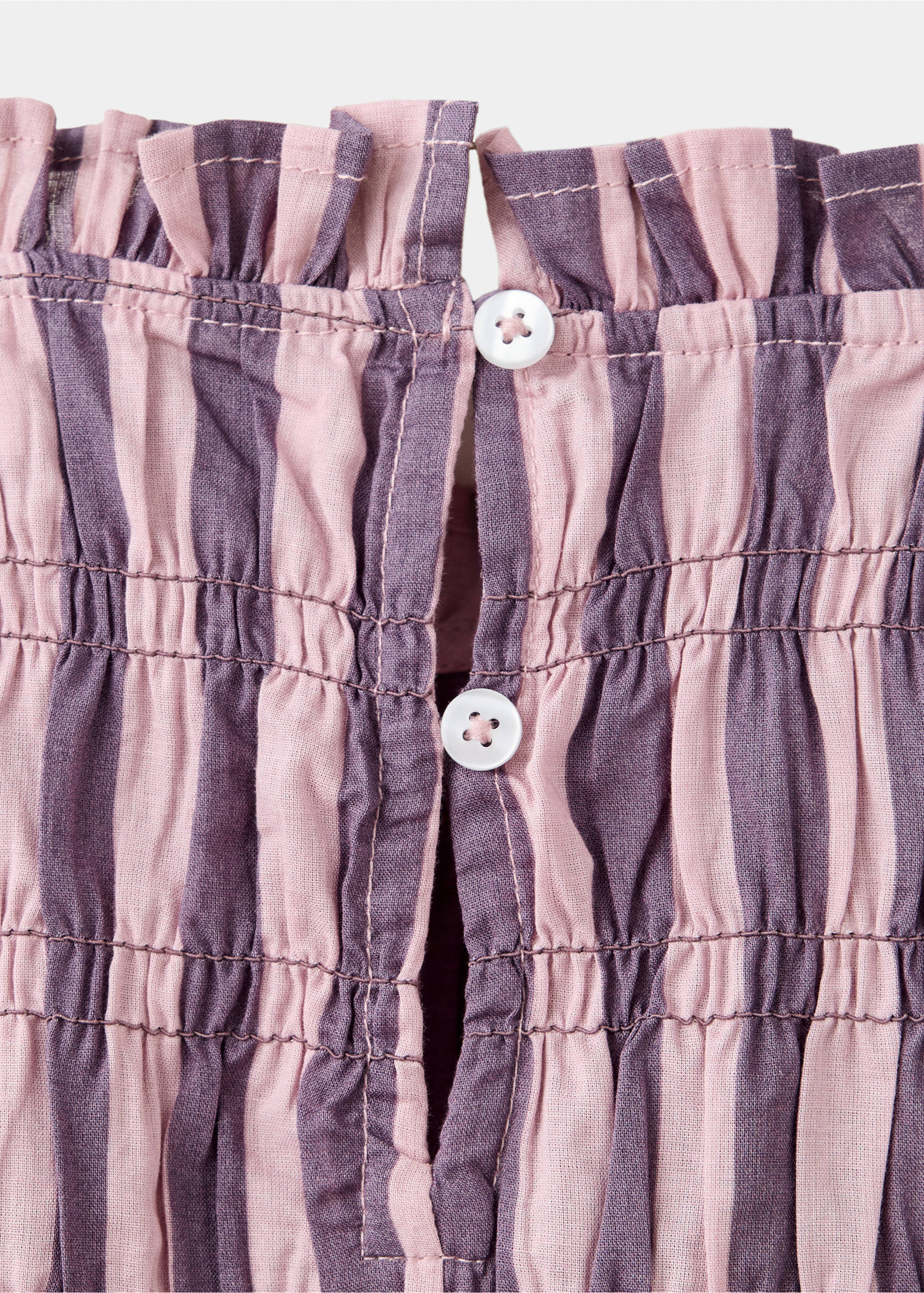 Gathered striped blouse - Details of the article 8, Light/Pastel Purple. Ref: 37044463-00.