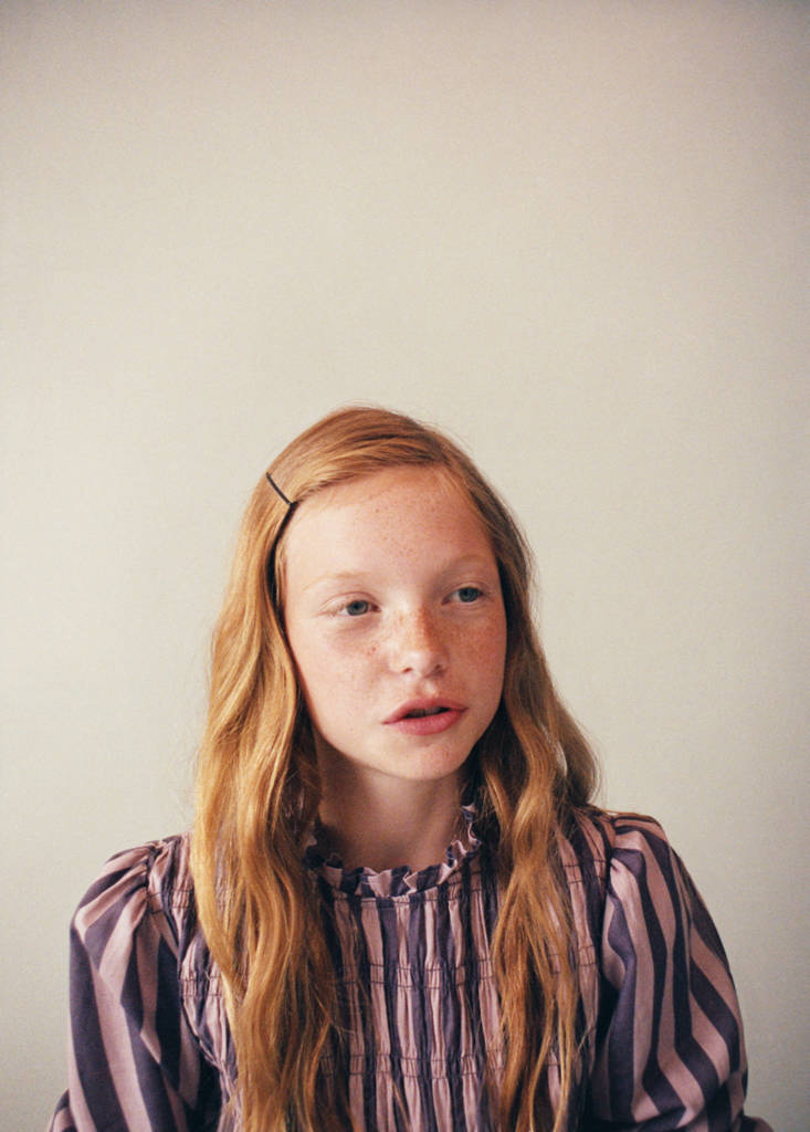 Gathered striped blouse — Light/Pastel Purple
