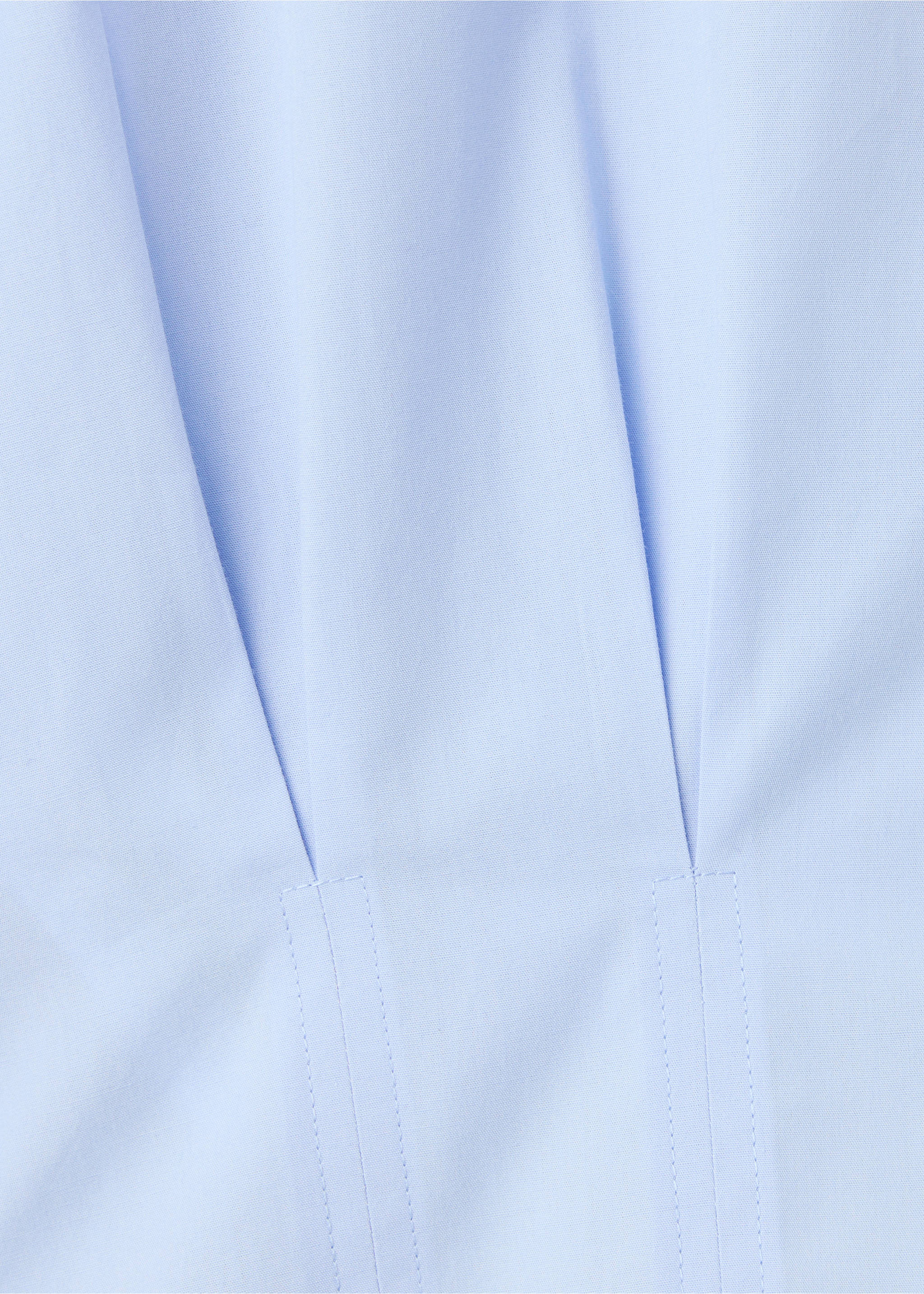 Pleated cotton shirt - Details of the article 0, Sky Blue. Ref: 37044466-00.