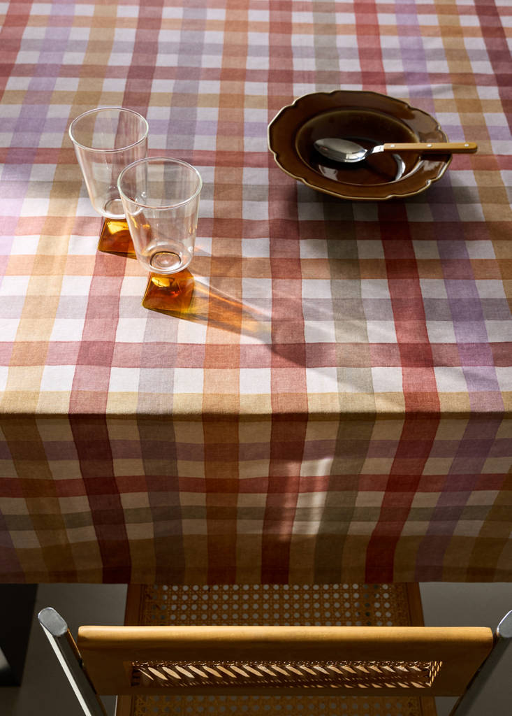 Cotton check tablecloth, multicoloured, for 6 to 8 people - thumbnail 7