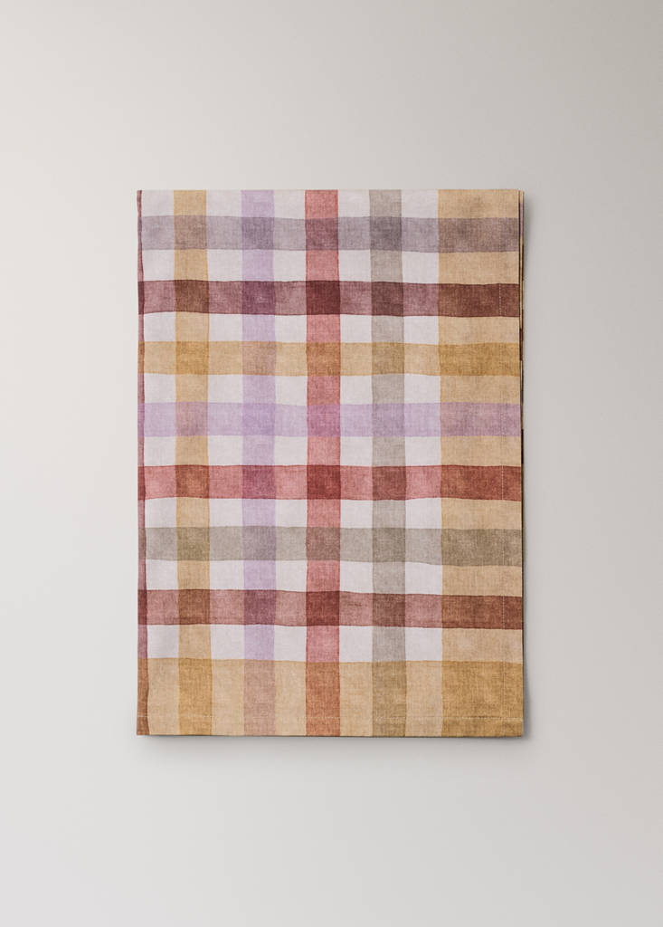 Cotton check tablecloth, multicoloured, for 6 to 8 people - thumbnail 2