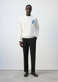 Printed 100% cotton sweatshirt — White 2
