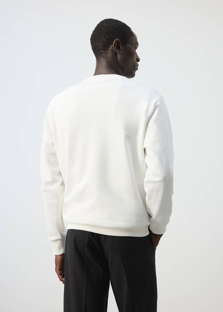 Printed 100% cotton sweatshirt — White