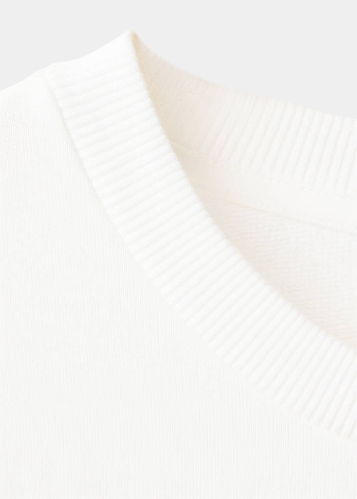 Printed 100% cotton sweatshirt — White