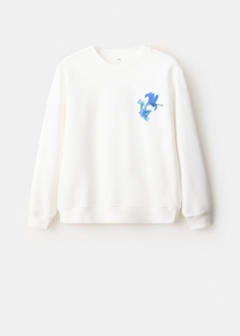 Printed 100% cotton sweatshirt — White 6