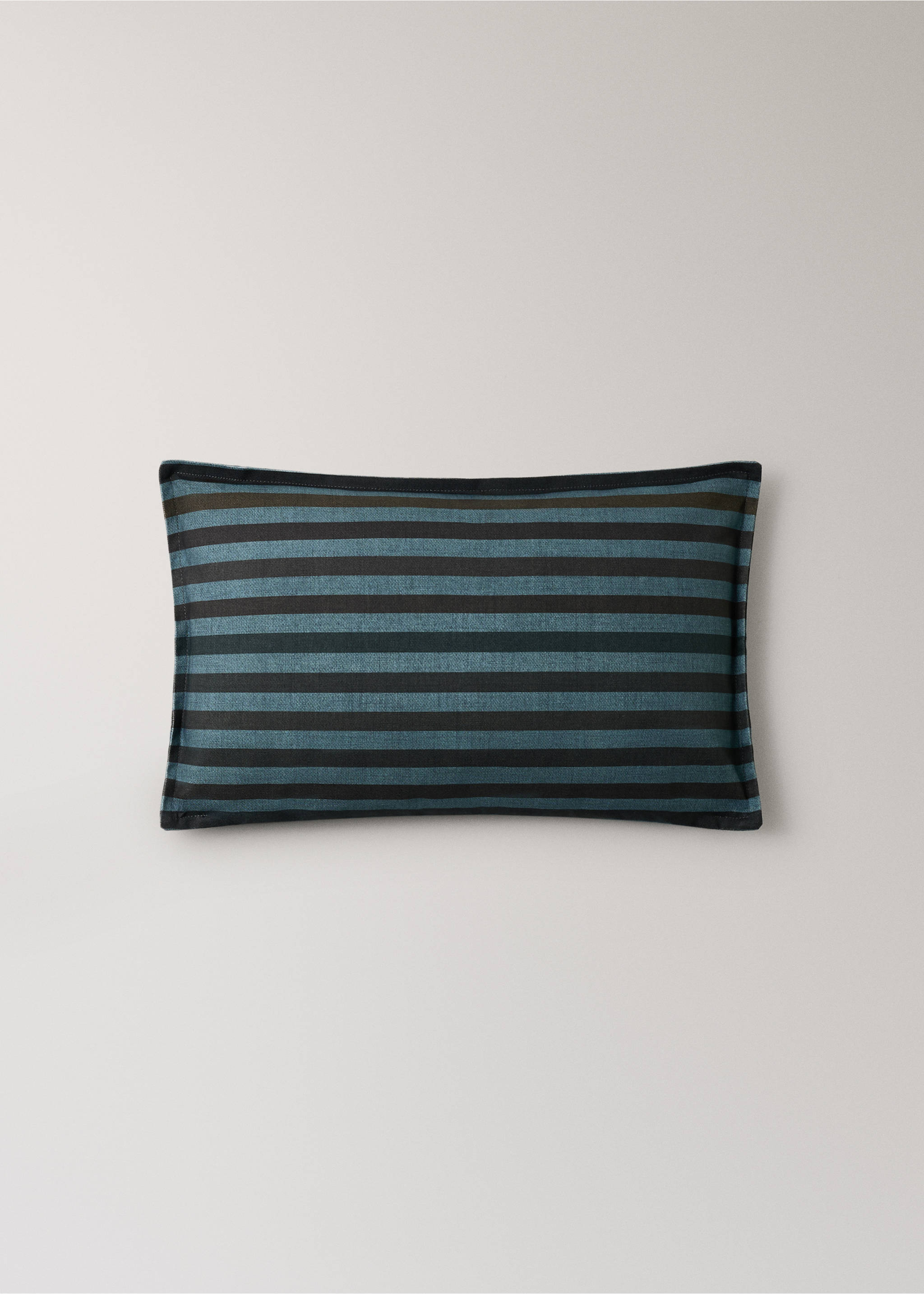 Cotton striped cushion cover 30x50 cm - Article without model, Petrol Blue. Ref: 37044471-00.