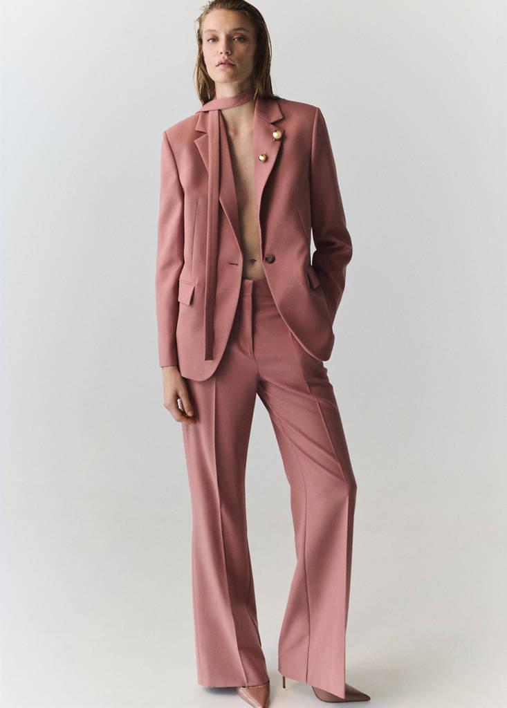 Straight-fit suit trousers — Pink