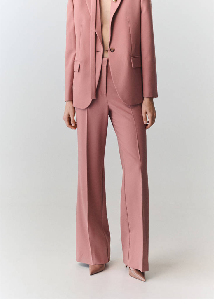 Straight-fit suit trousers — Pink