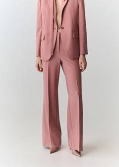 Straight-fit suit trousers — Pink 1