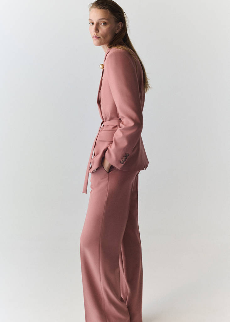 Straight-fit suit trousers — Pink