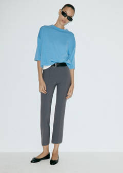 Straight-leg trousers with seam detail — Charcoal 2