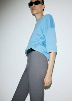 Straight-leg trousers with seam detail — Charcoal 4