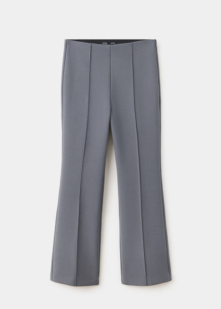 Straight-leg trousers with seam detail — Charcoal