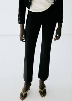 Straight-leg trousers with seam detail — Black 1
