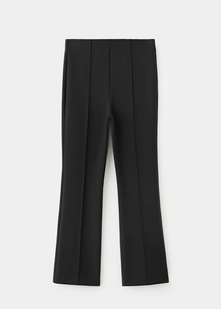 Straight-leg trousers with seam detail — Black