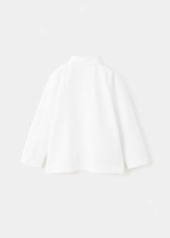 Long sleeves cotton polo — White 5